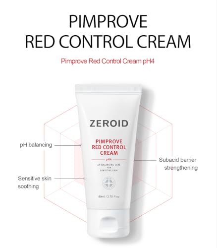 ZEROID Pimprove Red Control Cream Korean Dermocosmetic pH balancing care for sensitive skin (80mL), 80 g (Pack of 1) - Image 2