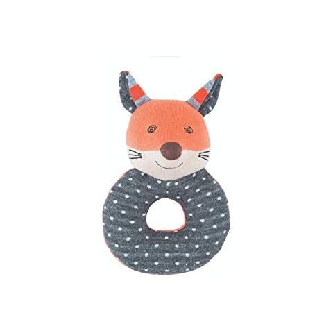 Apple Park Organic Farm Buddies - Frenchy Fox Teething Rattle, Baby Toy for Infants - Hypoallergenic, 100% Organic Cotton Cover