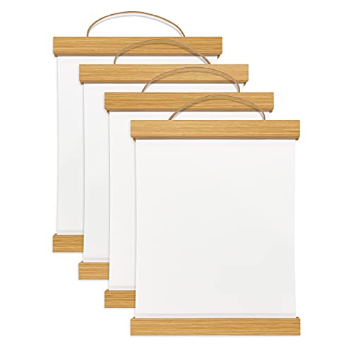 Image of Sweet Jojo Designs Magnetic Wooden Hanging Wall Art Prints Frame Hanger for Bedroom, Office, College Dorm, Pictures, Photos, Paper Posters, Canvas, Artwork, Modern Collage - Set of 4
