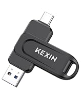 KEXIN USB C Stick 128GB USB Stick 3.0 OTG 100MB/s 2-in-1 Speicherstick C 128 GB Dual Flash-Laufwerk für PC, Auto, Smartphone iPhone 15/16 Schwarz