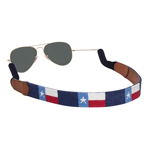Image of Leather Hand-Stitched Needlepoint Sunglass Strap Retainer