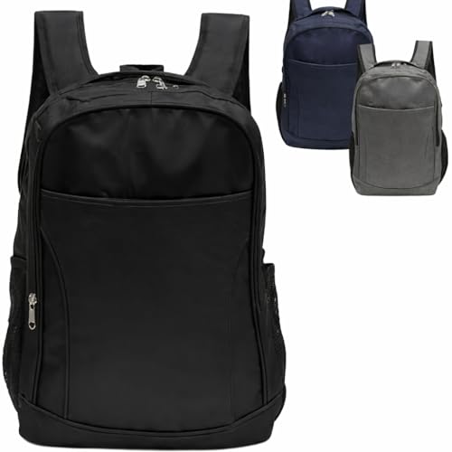 Mochila Masculina Juvenil Universitaria Escolar Academia Bolsos Laterais (Preto)