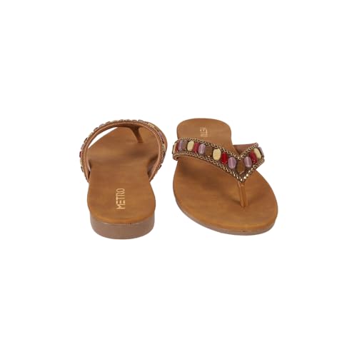 Image of Metro Women Synthetic Embellished Ethnic Casual Slip-on Sandal