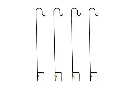Dipamkar - H100cm 4 Stücke Schäferhaken für den Außenbereich, Metall-gartenstecker mit Haken für Vogelfutterspender Aufhänger, hängende Solarleuchten, Einmachgläser, Pflanzenaufhänger – Bild 3