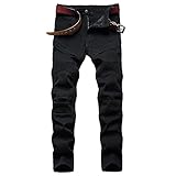 Jeans Mens Jeans Weiß Plissee Herren Slim Fit Jeans Solide Lange Denim Hosen Herren Kleidung Lässige Motorradjeans 40 Schwarz