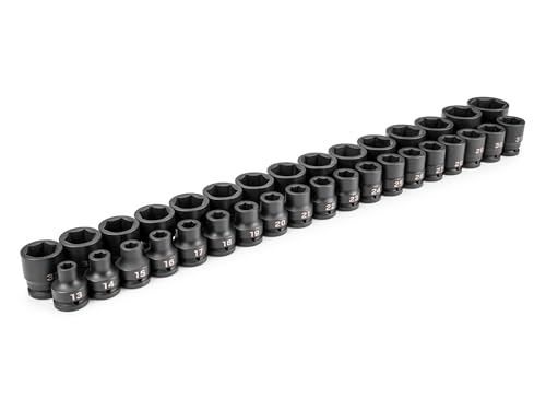 Image of TEKTON 3 /4 Inch Drive Impact Socket Set, 34-Piece | SID93018 | (13 - 50 mm), Shallow, 6-Point
