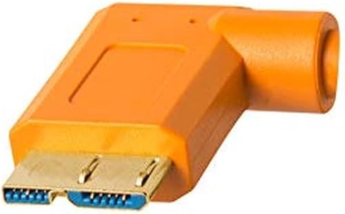 Miniatura 2 de Tether Tools TetherPro - Cable USB 3.0 a Micro-B en ángulo recto | para transferencia rápida y conexión entre cámara y computadora | Naranja de alta