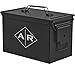 Custom Engraved Ammo Box Metal Ammunition Case Steel Storage Can Personalized Square Monogram (50 Caliber, Black)