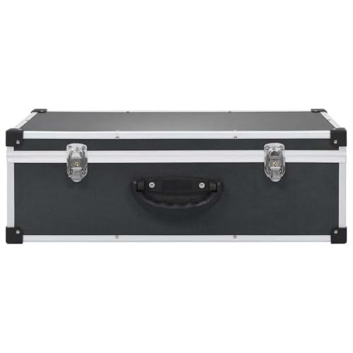 Maletín para 80 CD resistente de aluminio ABS negro con organización 2