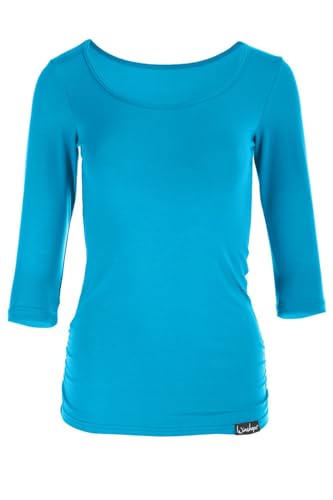 Maglietta da Donna per Fitness Yoga Pilates, Winshape, maniche a 3/4 , Turchese - turchese, M