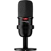 HyperX Solocast, Microfono da gaming, USB a condensatore, Sensore Tap-To-Mute, Registrazione 24bit/96 kHz, per Gaming, Streaming, Podcast, Twitch, Youtube, Compatibile con PC/PS5/PS4, USB-C, Nero