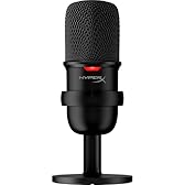 HyperX Solocast, Microfono da gaming, USB a condensatore, Sensore Tap-To-Mute, Registrazione 24bit/96 kHz, per Gaming, Streaming, Podcast, Twitch, Youtube, Compatibile con PC/PS5/PS4, USB-C, Nero