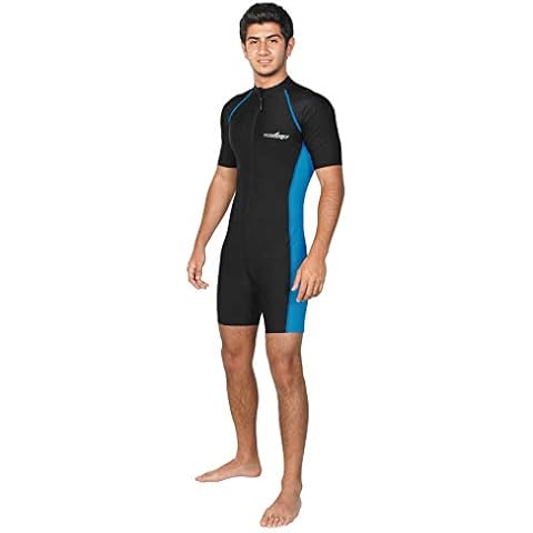 EcoStinger Sun Protective Sunsuit UV Swimsuit Chlorine Resistant UPF50+, Black/Blue, Small Cover