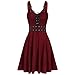 Produktbild Mittelalter Kleidung Damen,Steam Punk Gothic Kleid,Frauen Übergröße Coole Feste Bandage Unregelmäßiger Saum ärmelloses Leibchen Minikleid,Mittelalter Kleid Halloween Cosplay Kostüm