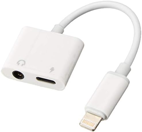 3.5mm Headphone Dongle Adapter Jack for PhoneX 8/8 Plus 7/7 Plus Earphone Aux Audio Accessories Adaptor Cable 2 in 1 Splitter Charge+Music Convertor Earbuds Splitter(White)