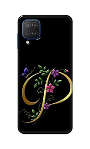 Image of Printed Hard Back Cover Case for Samsung Galaxy M12 Back Cover (Alphabet P) -1803