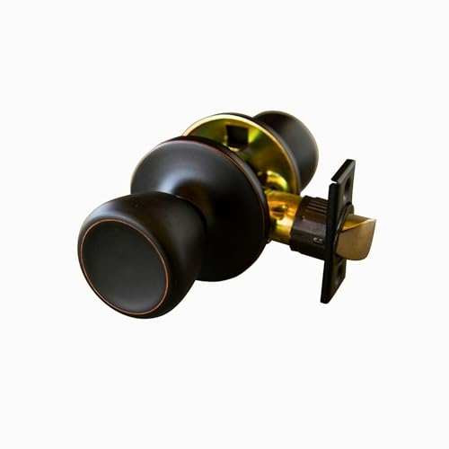 Design House Terrace Interior Door Knobs, Universal Passage Door Handle – Round Closet Door Knobs for Home Improvement - Oil Rubbed Bronze Dummy Door Knob, 728717