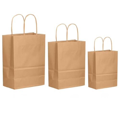 Bolsas de papel kraft ADRI para comercios, eventos y regalos con asas resistentes de dos tamaños