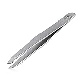 Slant Tweezers Precision for Eyebrows & Facial Hair Removal Professional Grade Stainless Steel Slant Tip Tweezers, Anti-fingerprint & Anti-stains, opove Y1 Space Gray
