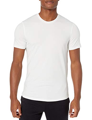 Amazon Brand - Peak Velocity Men's Pima Cotton Modal Crew Neck T-shirt, White, X-Large
