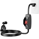 KASONIC 3 Prong Extension Cord with Switch, 1875W 15A Grounded Outlets with Safety Cover, 14/3 SJTW Cable On Off Waterproof Switch for Indoor Outdoor Use (6 FT)