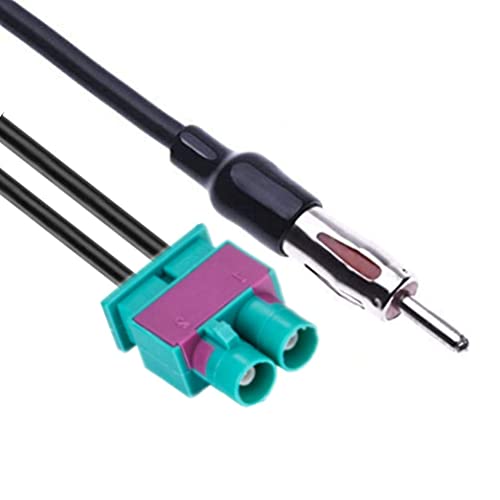 Adaptador antena coche doble Fakra a DIN ISO, Cable adaptador Fakra a din iso, Adaptador de antena de coche DIN iso, compatible con Audi, VW, Volvo, Seat, Skoda, 30 cm