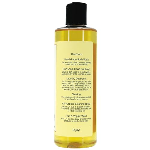 Image of Claya Frankincense Liquid Castile Soap - Organic Ingredients, Biodegradable, Aromatic with Citrus and Spice, Gentle for Skin (2 Pack of 16 fl oz (Disc Cap))