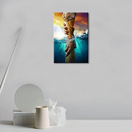The Hand Of God Canvas Wall Art Don't Be Afraid Just Have Faith Give Me Your Hand Large Religious Wall Art Wrapped Canvas Prints For Living Room Office Bedroom Posters Prints Framed Ready To Hang - 24"W X 16"H #TOP2