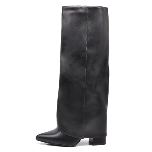 IF FASHION Stivali Alti A Punta Gambale A Ghetta...