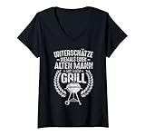 Femme BARBECUE VIEIL HOMME T-Shirt avec Col en V
