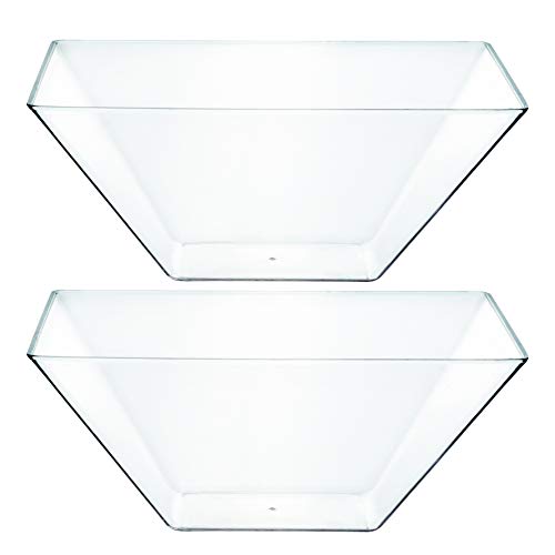 Plasticpro Disposable Square Plastic Medium Clear Serving Bowls Extra Heavy Duty for Party's Snack o - //coolthings.us