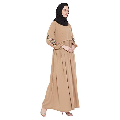 Image of Nabia Chikan Hand Embroidery Design Abaya For Women