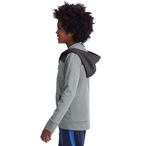 C9 Champion Boys' Tech Terry Woven Pieced Full Zlip Jacket, Concrete Heather/Charcoal, Large2