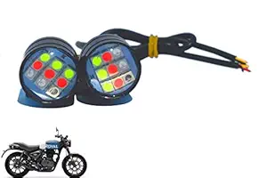 Multi Colour 6 Led Strobe Light for Bike | Warning Emergency Police Light | Motorcycle Strobe Light | Compatible with Royal Enfield Hunter 350