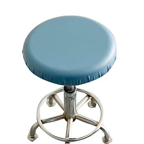 QYQS Couvre-Tabouret, Diamètre 30-36cm Bar Couvertures De Siège à Bar, Résistance à l'eau PU en Cuir Bleu Tabouret Couvre Rond pour Tabourets en Bois(Size:Diameter 30-36cm,Color:Bleu) Cover