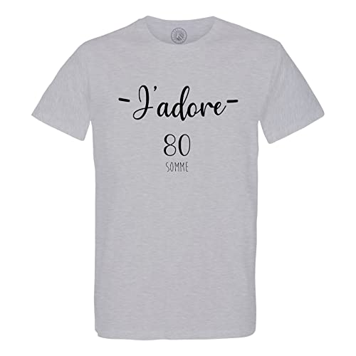 T-shirt homme col rond coton bio j'adore 80 Somme Amiens France