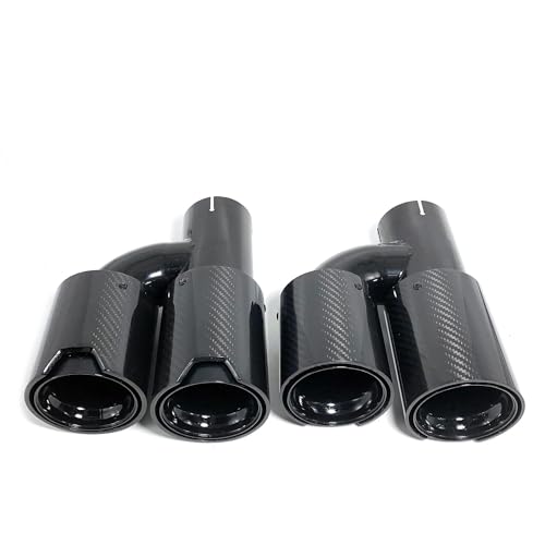 Embout d'échappement en carbone M2 M3 M4 M5 double H noir brillant 67mm-93mm