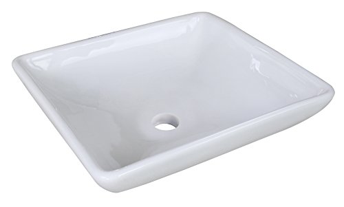 American Imaginations AI-11022 Above Counter Square Vessel for Deck Mount Faucet, 15.75
