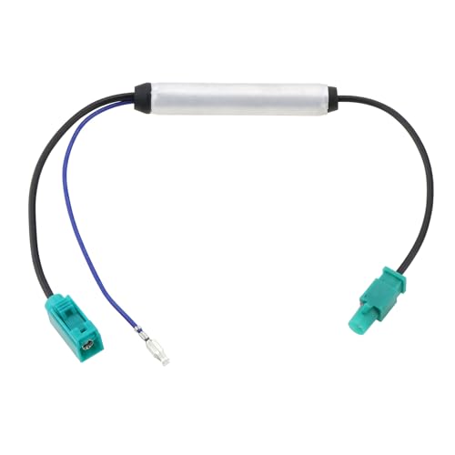 VGOL Car Fakra Antenna Adapter with Phantom Power Socket Fakra plug (F) to Fakra plug (M) Antenna Signal Amplifier Compatible with Citroen Compatible with Audi Compatible with VW