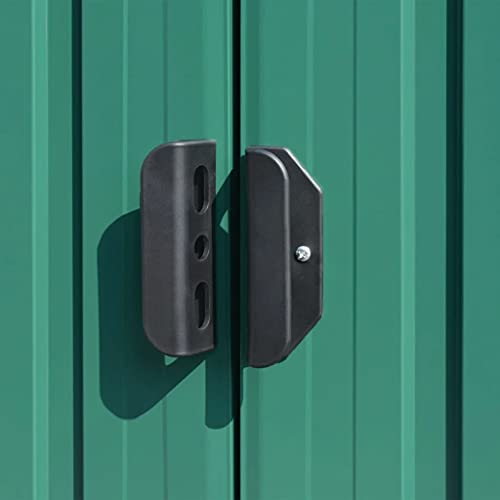 vidaXL Gerätehaus mit 4 Lüftungsschlitzen Doppelschiebetüren Geräteschuppen Gartenhaus Schuppen Gartenschuppen Grün… – Bild 3