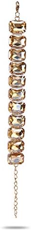 YouBella Stylish Crystal Studded Jewellery Bangle Bracelet Gold Plated Charm Bracelet for Women (Brown) (YBBN_91723)