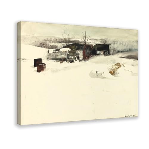 Impression sur toile Adam's Sheds Andrew Wyeth décoration murale tableau peinture salon 30x45cm