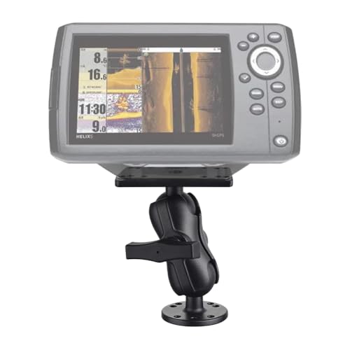 Image of Strg 1.5 inch Ball Mount with 3.4 inch Double Socket Arm, Rectangular Plate and Round Base, Aluminum C Size Ball Fish Finder Mount for Garmin Lowrance Fish Finder Mounting Tablet Laptop Mounting
