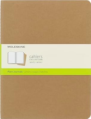 Moleskine - Cahier Journal, Set de 3 Cuadernos con Páginas Blancas, Cubierta de Cartón, Tamaño Extra Grande 19 x 25 cm, Color Kraft Marrón, 120 Páginas | Ya disponible en tu tienda friki favorita! En mundofriki.es!