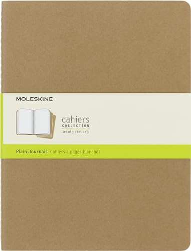 Moleskine - Cahier Journal, Set de 3 Cuadernos con Páginas Blancas, Cubierta de...