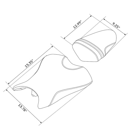Selle moto ZX6R ZX636 avec mousse haute densité antidérapante