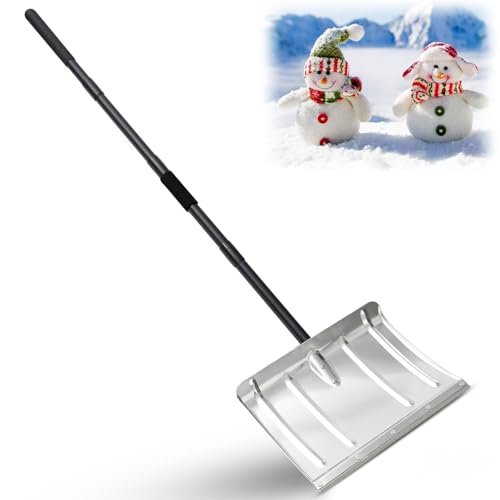 Snow Shovels for Driveway, 54/68 Inch Long Heavy Duty Aluminum Snow Removal Shovel Pusher for Snow Removal Portable Shovel Detachable for Car Trunk Emergency Camping Home Garage Garden -  BsBsBest