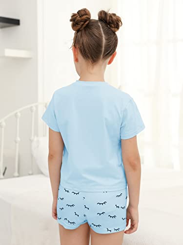 Image of Kingdenergy Girls Summer Cute Print Shorts Set T-Shirt and Short Pant 2 Piece Outfits Clothing Sets