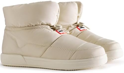 Hunter Women's In/Out Puff Bootie Sneakers Boots, white, 5 US