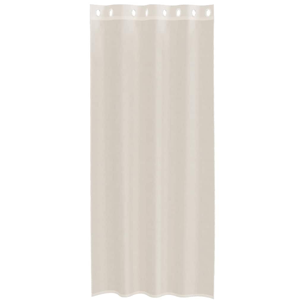 Voile Vorhänge mit Ösen 2er Set Creme 140x245 cm 8 Ösen pro Schal 6 cm Ösendurchmesser Sichtschutz für Fenster Deko Raumteiler Sonnenschutz